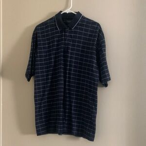 Classic Navy Grid Polo Shirt